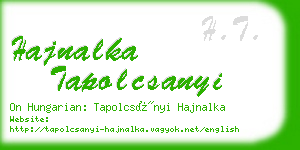 hajnalka tapolcsanyi business card